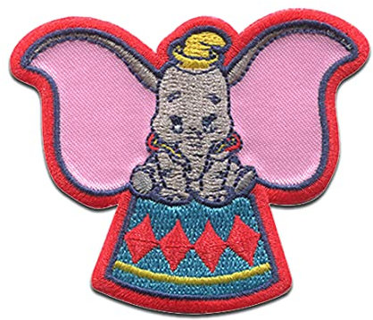 Disney Dumbo Elefant Tier - Aufnäher, Bügelbild, Aufbügler, Applikationen, Patches, Flicken, zum aufbügeln, Größe: 6,9 x 5,7 cm