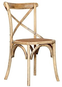 Biscottini Sedie sala da pranzo legno massello 86x42x46 cm - Sedia cucina e soggiorno in rattan - Sedie in legno da esterno e interno - Sedia rustica Cross