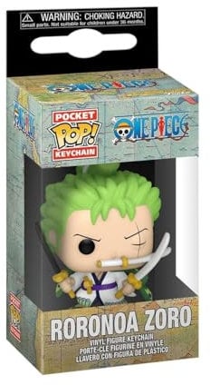 Funko Pop! Keychain: One Piece - Roronoa Zoro - Minifigura de Vinilo Coleccionable Llavero Original - Relleno de Calcetines - Idea de Regalo- Mercancia Oficial - Anime Fans - Minifigura