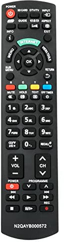 N2QAYB000572 Ersatz Fernbedienung Fit für Panasonic Plasma Fernseher P50ST30B TX-PF42ST30 TX-PF46ST30 TX-PF50ST30 TX-P42UT30Y TX-P50UT30Y TX-P42UT30J TX-P50UT30J TX-P42UT30E TX-P50UT30E TX-P42ST33J