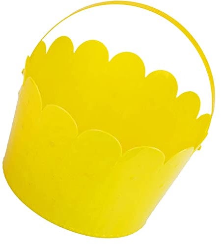 VFM - Yellow Easter Bucket With Handle Egg Hunt - Fun Easter Activity 12. 5cm X 17cm