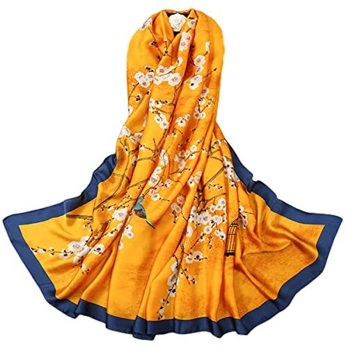 FAIRYGATE Halstuch Damen Seide Seidenschal Damen Lange Schal für Frauen Hochwertiges Seidentuch Halstuch Stola 87015