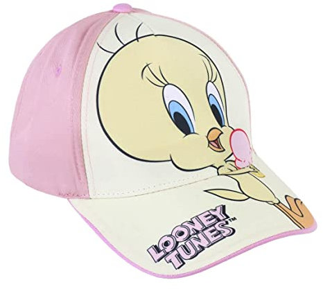 Cap für Kinder Tweety - Rosa - Geeignet von 2 bis 8 Jahren - Aus Baumwolle und Polyester - Kinder Cap mit Verstellbarem Klettverschluss - Original Produkt in Spanien Designed