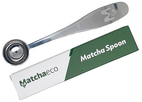 Matchaeco | 1g Matcha Tea/Coffee Scoop Measuring Spoon | Boxed Matcha Green Tea Powder 1g Scoop | 2.5ml Capacity 1/2 Teaspoon Size | Cutlery Kitchen Utensil Gift | Premium Stainless Steel |