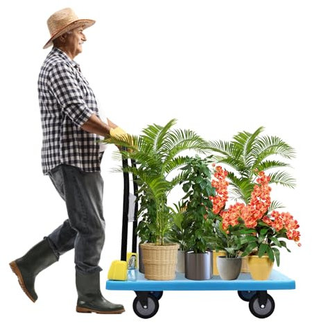 Plattform Handwagen,Plattformwagen Transportwagen Lagerwagen Faltbar Belastbarkeit bis 400KG für Fabriken Autohäusern Versanddocks 60 * 90 * 89CM