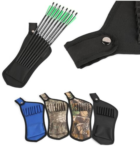 Generic Bogenschießen Armbrust Pfeilköcher Taille Tragetasche für 8 Pfeile Lagerung Jagdbogen Köcher Camouflage Köcher (Schwarz)