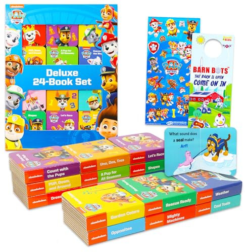 Paw Patrol Board Books Set for Toddlers and Babies - Bundle with 24 My First Mini Board Books Plus Stickers, More | Paw Patrol Storybook Collection