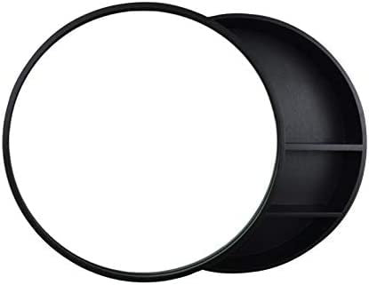 Runder Badezimmer-Spiegelschrank, wandmontierter Badezimmer-Medizinschrank mit Zwei-Wege-Schiebetür, Heimdekoration, Gold, 50 cm (schwarz, 70 cm)