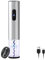 ELMWAY Rechargeable Electric Wine Bottle Opener – Electric Wine Opener & Corkscrew with Dual LED Lights, Transparent Window, Fast Cork Removal & Brushed Stainless Steel, Includes Foil Cutter – Silver