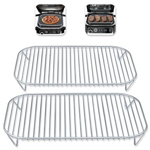 2Pcs Grill Rack for Ninja Woodfire,Stainless Steel Roast Racks Set,Barbecue Cooling Rack,Camping Picnic Grill Accessories,Grill Stand Oven Rack,For Outdoor Smoker Electric Grill Rack OG701 OG751 OG700
