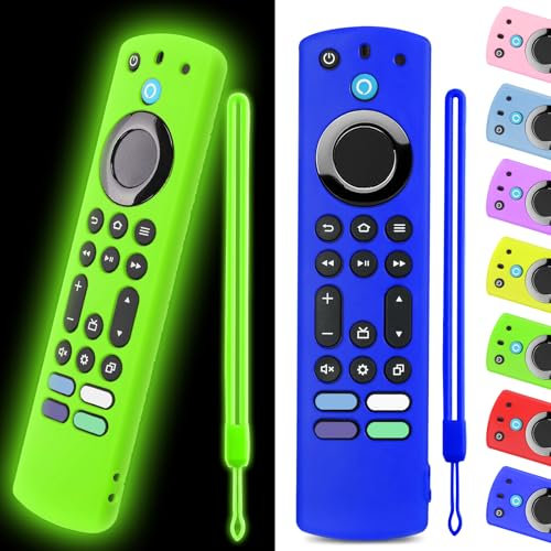 OneBom Silikon-Fernbedienungsabdeckung für Firetv 4K Max (2. Generation)/Insignia/Pioneer/Omni (QLED) Serie Alexa Voice Remote Enhanced W, rutschfeste Schutzhülle mit gleichfarbigem Umhängeband