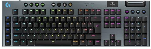 Logitech G G915 X LIGHTSPEED TKL Low-Profile Wireless Gaming Keyboard, Double-Shot PBT Keycaps, Fully Programmable Keys, RGB Backlighting, GL Brown Tactile - PC/Mac, QWERTY UK Layout - White