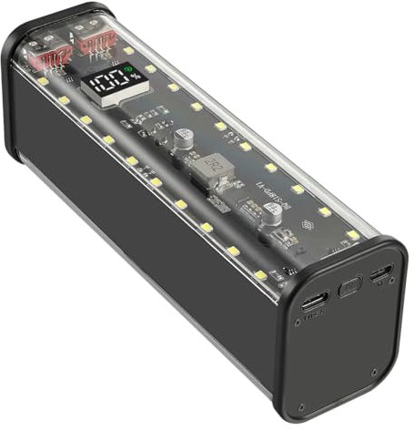 Sizoriruk 8 Emplacements 18650 DIY Power Bank Case Charge Power Bank Case Grande Capacité Affichage Numérique Stockage de Batterie Noir