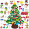 Árbol de Navidad de Fieltro 3,5 ft LED DIY Fieltro Árbol de Navidad con 43 Adornos de Navidad Fieltro Decoración, Árboles De Navidad De Fieltro Decoración De La Pared Puerta para Niños Regalo