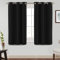 BellaHills 100% Blackout Curtains for Bedroom Thermal Insulated Blackout Curtains Heat and Full Light Blocking Eyelet Curtains for Living Room with Black Liner 2 Panels, 46 x 54 Inch, Black