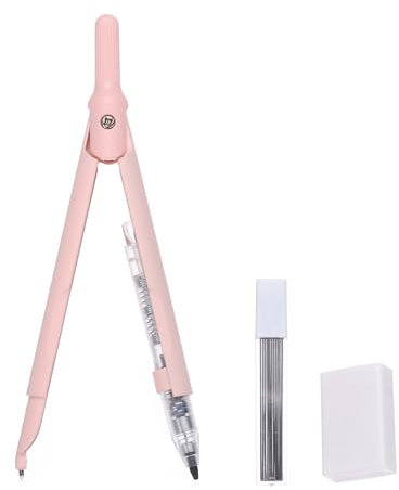 M&G Geometrie-Zirkel, Metall-Zirkel mit zusätzlichen Minen und Radiergummi Geometrie Mathematik Zeichnen Messwerkzeuge für Klassenzimmer Bürobedarf, Pink
