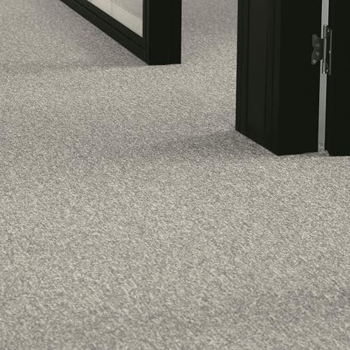 andiamo Teppichboden Meterware Joe - Auslegware Bodenbelag zuschneidbar und einfach zu verlegen - Teppichbelag aus Polypropylen 6mm Gesamthöhe Grau-beige 400 x 500 cm
