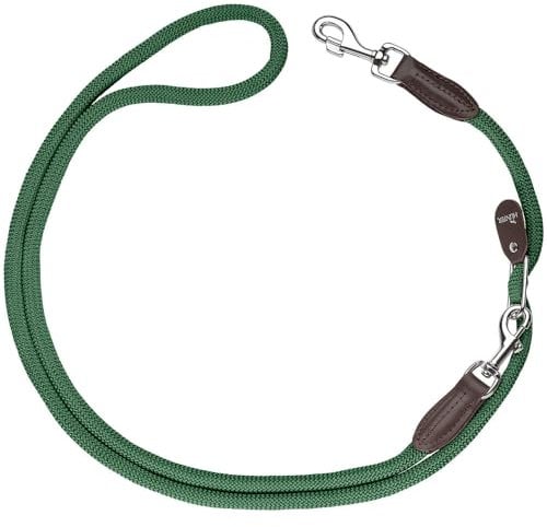HUNTER Vario-Hundeleine Freestyle, Farbe: dunkelgrün, stufenlos verstellbare Länge, Robustes & griffiges Tau, wetterfest & pflegeleicht, perfekt für Alltag & Training, Größe: 10/200