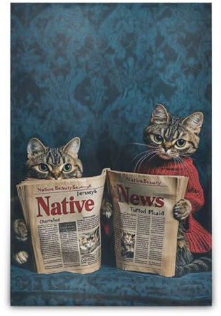 GAIREG Katzen-Überwurf, Zeitung, groß, für Couch, Bett, Couch, Sofa, Stuhl, 228,6 x 152,4 cm