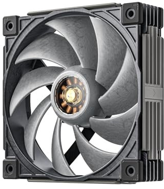 Sudokoo MACH120 PC Case Fan, 120mm PWM Quiet Cooling Fan, 30mm Thick, 500-3000 RPM, LCP and 40% Glass Fiber, Dynamic Balance Correction, FOC Motor, 6 Years Warranty, Black Grey