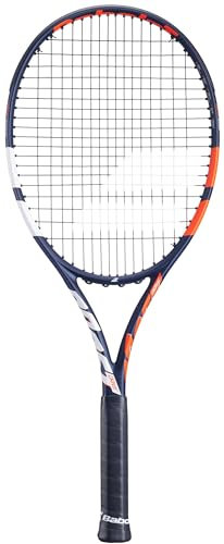 Babolat, Tennisschläger Modell Boost Drive, Griff 3, Blau Orange Weiß, Leichter Graphrahmen, Großes Schlägerkopf, Besaitungsplan 16x19, für Gelegenheits-Spieler, die Sich leicht verbessern möchten
