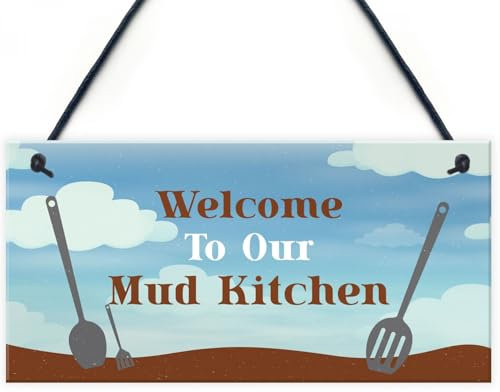 Signs Plaques Welcome To Mud Kitchen Sign PLAYROOM House Garden Sign House Decor