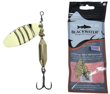 Fishing Lure Spinner Long C Cast Salmon Sea Trout Pike Bullet Flying Silver Gold Spoon Golden White Feather Feathered Tail Casting Mackerel Pollock Large Blade Bucktail Fast Sink (12 Gram Gold)