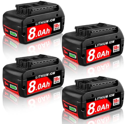 8000mAh BAT Ersatzakku für Bosch Akku 18V Kompatibel mit Bosch 18V Akku Serie BAT618 BAT618G BAT609G BAT619 BAT610 BAT610G Li-ion Ersatzakku mit LED-Anzeige