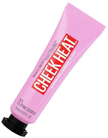 Maybeeliine Cheek Heat Blush Pink Scorch 10 Makeup Cream 18g - Lightweight Gel-Cream Blush for a Natural Rosy Glow