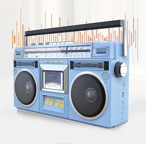 McbeAn Kassette Boombox Retro Player, Retro -Radio -Kassetten -Player, USB/TF/Bluetooth -Wiedergabe, Aufnahmefunktion/Transkriptionsfunktion, Für Familienversammlungen Und Reisen