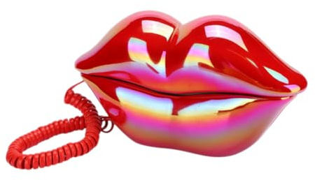 DOITOOL Lustiges Lippenförmiges Festnetztelefon Rot Kreative Tischdeko für Zuhause und Besondere Anlässe Stabiler Einfache Installation Einzigartiger Stil für Individualisten
