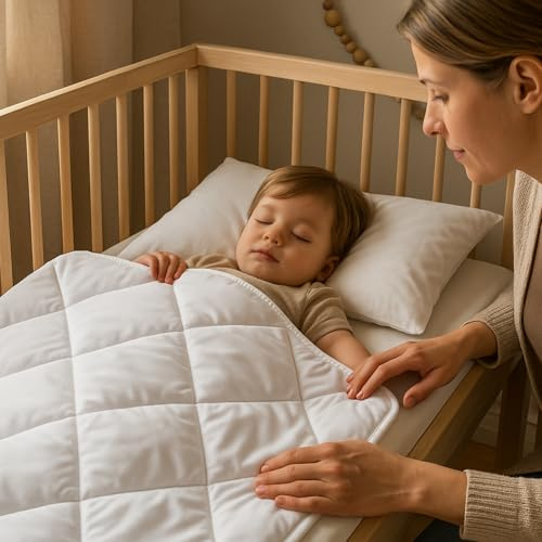 SOHYGGE Set Piumone e Trapunta Prima Infanzia 75x120 + Cuscino 35x45 cm – Per Letto 60x120 – Morbido e Traspirante – 4 Stagioni – Lavabile 60 °C – OEKO-TEX – Biancheria da Letto per Neonato e Bambino