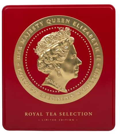 Ahmad Tea London Tea Selection Caddies | Cameo Red Caddy | London Souvenir Tea Gift | 32 Teabags | 4 Tea Blends