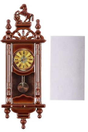 Ausi Maßstab 1:12 Vintage Puppenhaus Uhr Holz Legierung Miniatur Möbel Wand Desktop Foto Requisiten Zubehör