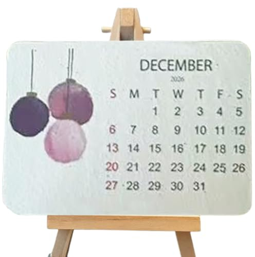 Umweltfreundlicher Pflanzbarer Liebessamenkalender 2026, Pflanzbarer Samenkalender, 12 Monate, Schreibtischkalender, Tagesplaner für Zuhause, Schule, Büro