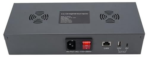 ViaGasaFamido Injecteur PoE, Adaptateur d'Injecteur PoE Iron Gigabit avec Puissance de Sortie de 180 W, Charge Flexible et sécurité Robuste pour Les Appareils Gen 3 (Prise UE)