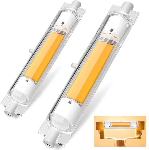 Dvnoua R7S LED 118mm Dimmbar, 30W R7S LED 118mm Ersatz für 300W J118mm Halogenstab, Warmweiß 3000K, 3000LM Kein Flackern, 360°Abstrahlwinkel, AC 220-240V, für Zuhause/Außenbeleuchtung, 2 Stück