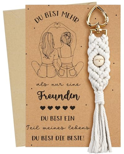 Leikedun Freundin Mama Geschenk Dankeschön Geschenk Schlüsselanhänger | mit Umschlag & Karte, Holzperlen Schlüsselanhänger als Dankes und Abschiedsgeschenk für Mutter, Frauen & Kollegin