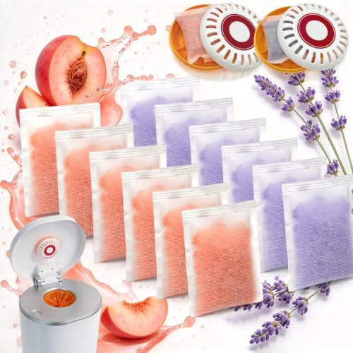 PurifyLogix Windeleimer-Deodorierer für Munchkin Step- und Eimer-Windeleimer, Aktivkohle-Nachfüllpackungen für Arm und Hammer, Puck-Backpulver-Kartusche (8,9 cm), 6 x Lavendel und 6 x