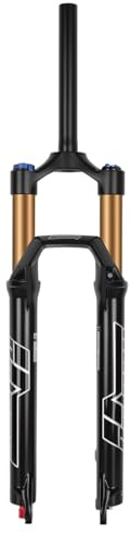 HWEVDHJ DH Forcella MTB 27.5/29 Pollici Forcella Ammortizzata Ad Aria Tubo Diritto 1-1/8 Forcellas Anteriore Mountain Bike Corsa 120mm QR 9x100mm Regolazione Ritorno(Manual-Gold,29)