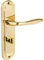 Designer Levers - Mocho Round Plate Lever Door Handle - 1 Pair - Polished Brass - Bathroom Door Handle - with Thumbturn