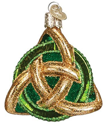 Old World Religiöse Kollektion (Dreifaltigkeitsknoten) aus Glas, mit S-Haken und Geschenk-Box, Weihnachts-Design