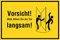 Zutrittsschild - Vorsicht Bitte öffnen Sie die Tür langsam Links - Folie Selbstklebend - 20 x 30 cm