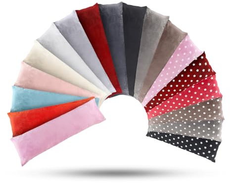 MALIKA Nicky-Teddy Cashmere Touch Coral Fleece Kissenbezug Kissenhülle Seitenschläfer Stillkissen 40x145, Designe:Sterne-Taupe