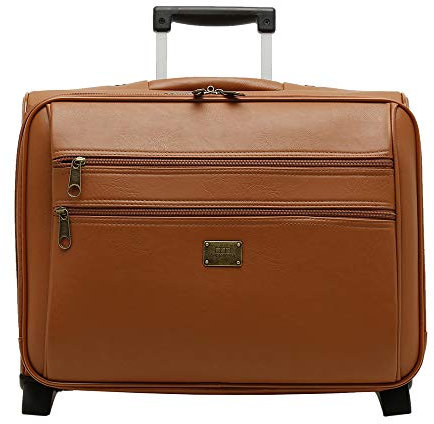 MISAKO Bass Valigetta esecutiva con ruote - Valigetta con ruote per laptop - Valigia trolley per laptop e documenti Bass Cammello 37 X 44 X 21 cm