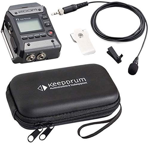 Zoom F1-LP Audio-Recorder mit Lavalier-Mikrofon + keepdrum Soft-Case