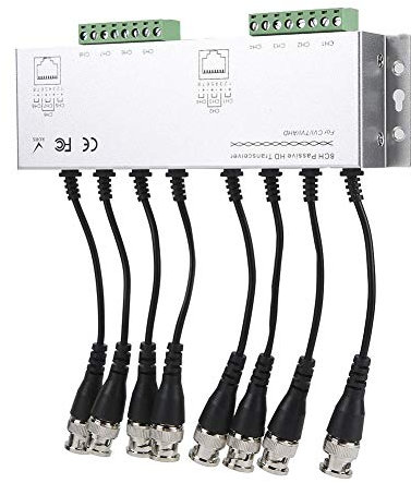 wosume Passiver Video-Balun-Transceiver, kompatibel mit Allen HD-CVI-, HD-TVI-, HD-AHD-BNC-Stecker zu UTP, DC zu 60 MHz für die Verwendung von Videokonferenzen für professionelle Kamerasysteme