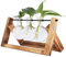 Vandove Hydroponik Vase, Hängevase Pflanzenvase Glasvase Planter Bulb Vase, Blumenvase Tischvase Dekovase Deko Holz Halte, für Home Garden Office Dekoration (3 Vasen)