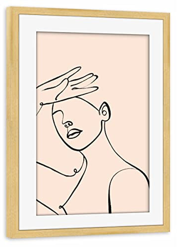 artboxONE Poster mit Rahmen Kiefer 75x50 cm Worth The Wait Lineart von Uma Gokhale - gerahmtes Poster