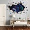 3D Galaxy Blue Starry Wandtattoo, ZONITOK Universum Star Konstellation Wandaufkleber, Planeten Weltraum Simulation Rissloch Wandsticker für Kinder Babys Wohnzimmer Schlafzimmer Kindergarten
